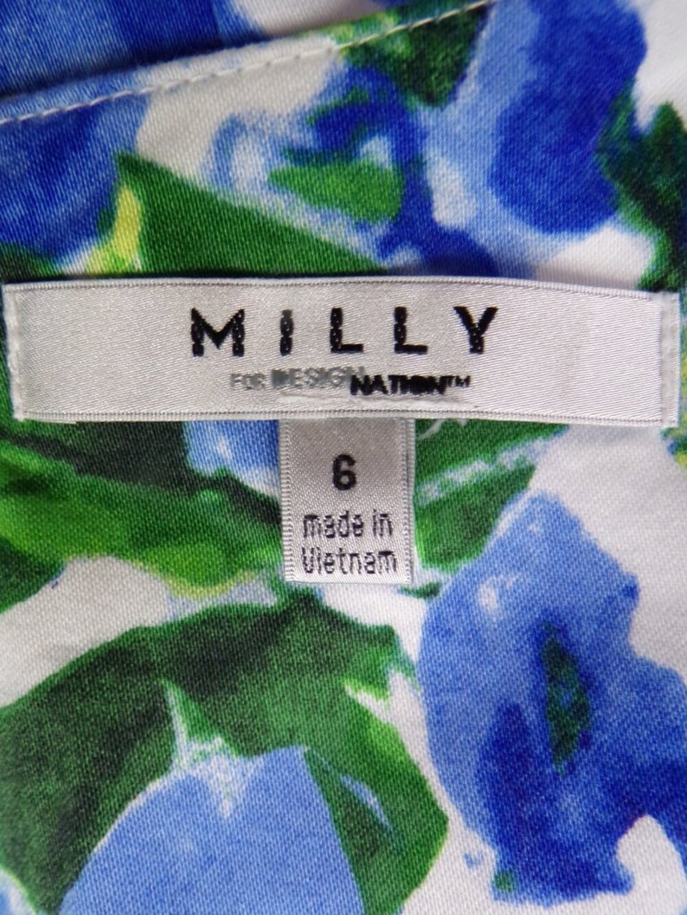 MILLY FOR DESIGN NATION size 6 multicolor floral sleeveless fit/flare dress - Picture 9 of 11
